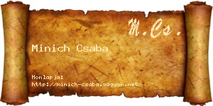 Minich Csaba névjegykártya