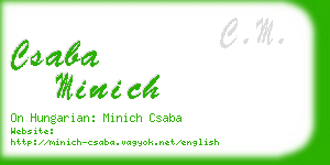 csaba minich business card